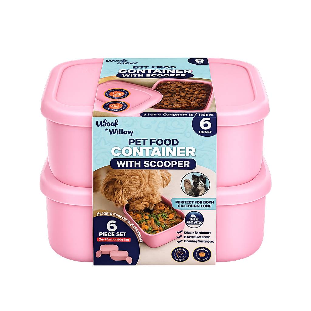 2 Pack - Silicone Pet Food Container with Scoop