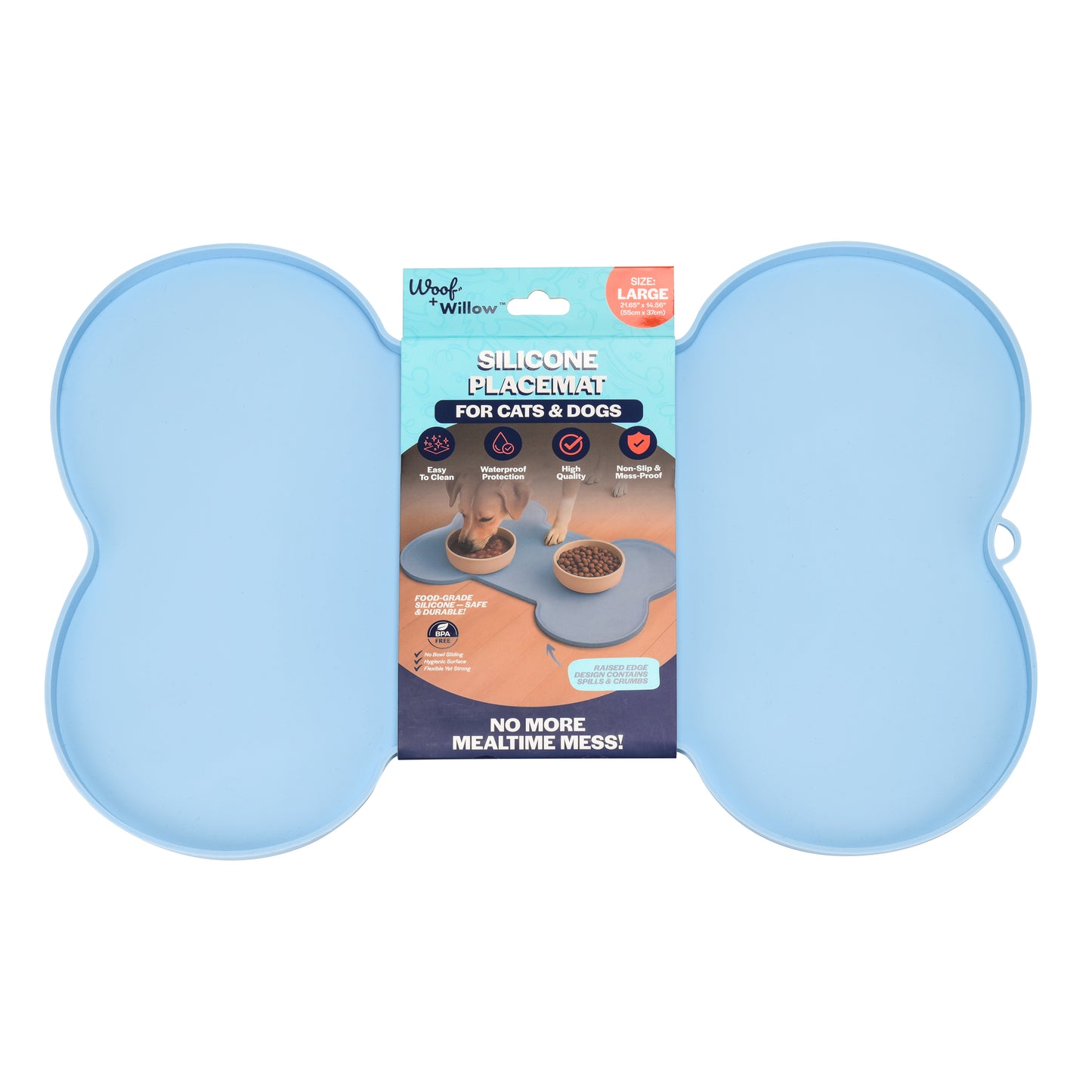 Heavy Duty Bone Silicone Pet Mat - LARGE - 23" x 15"