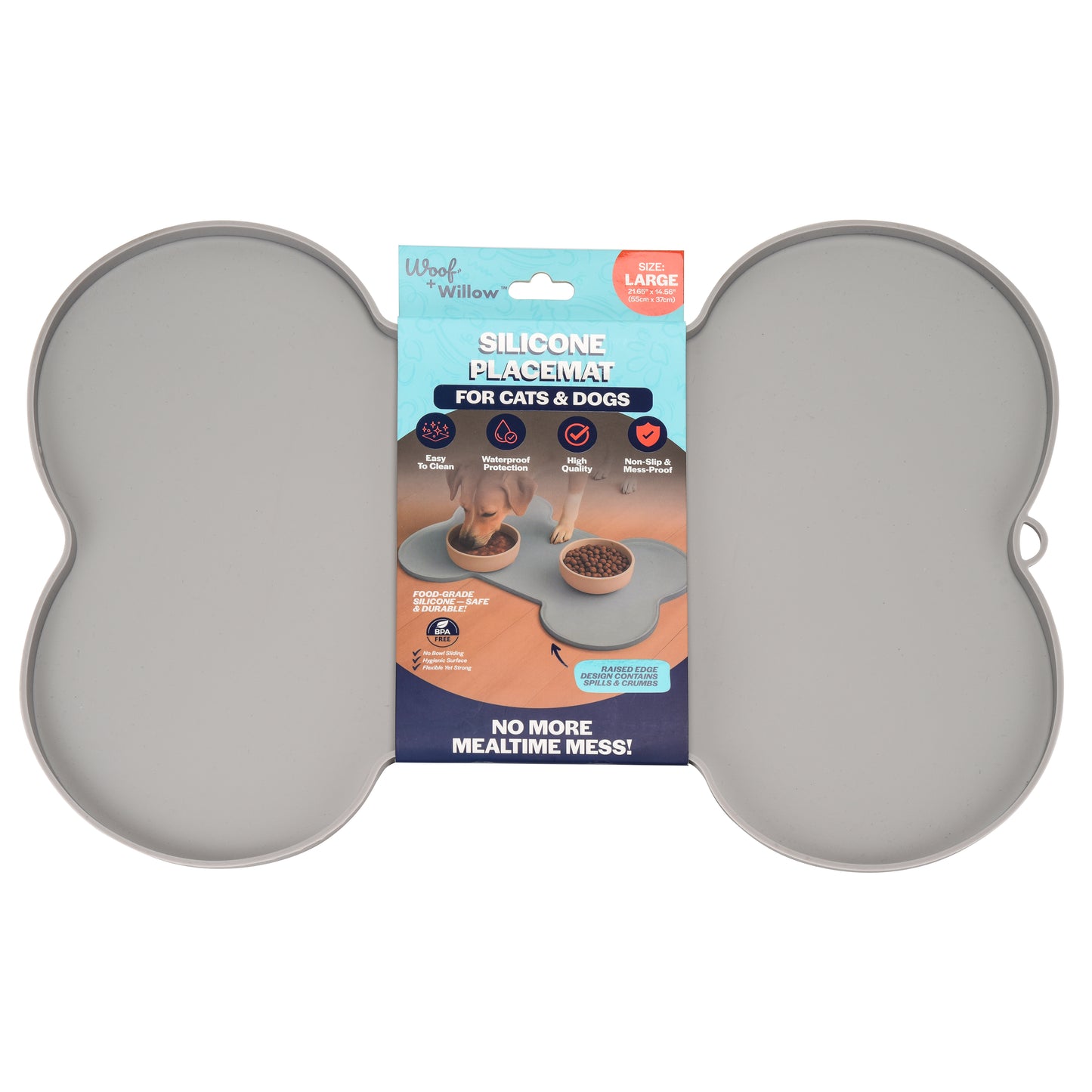 Heavy Duty Bone Silicone Pet Mat - LARGE - 23" x 15"