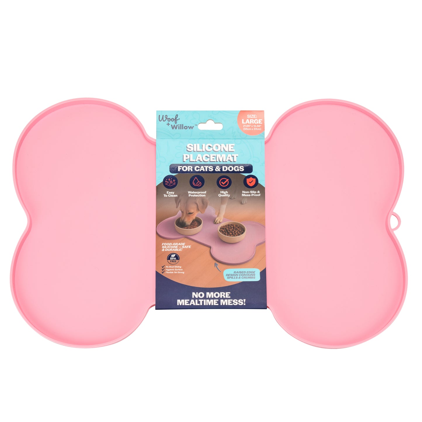 Heavy Duty Bone Silicone Pet Mat - LARGE - 23" x 15"