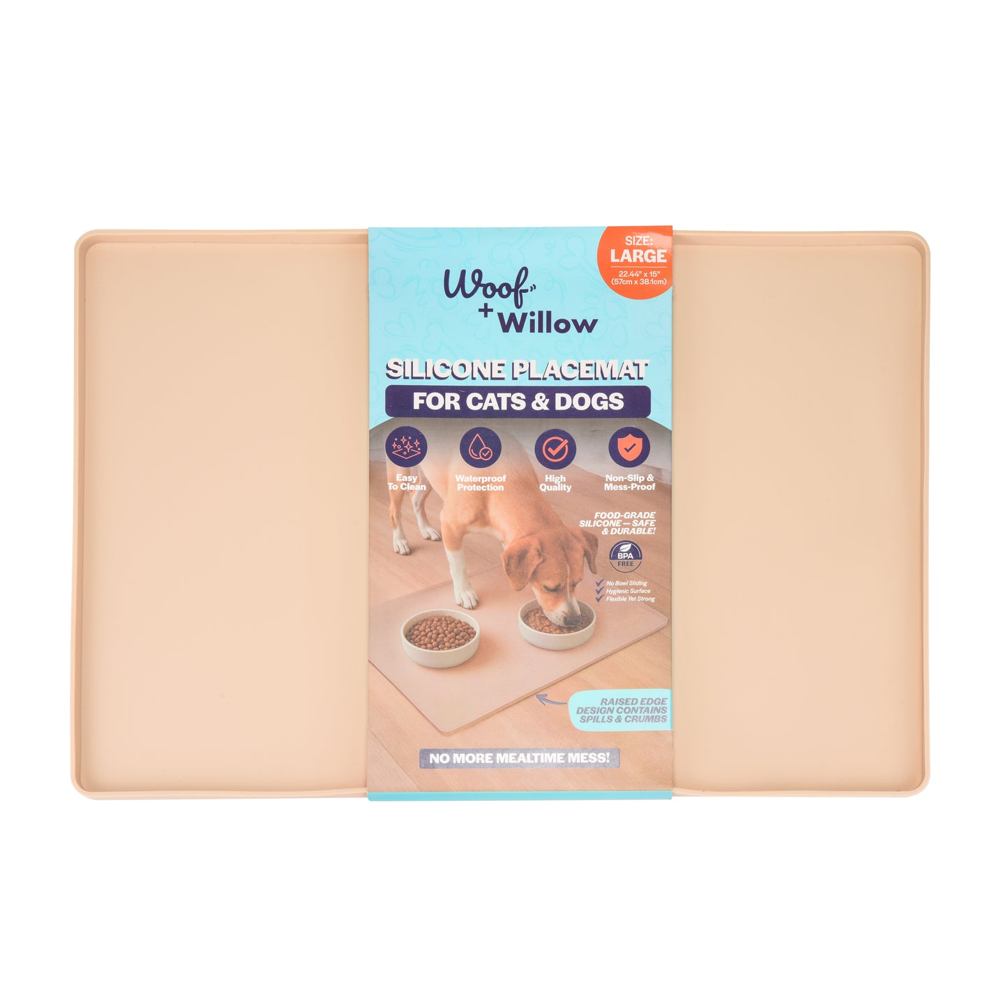 Heavy Duty Rectangle Silicone Pet Mat - LARGE - 23" x 15"