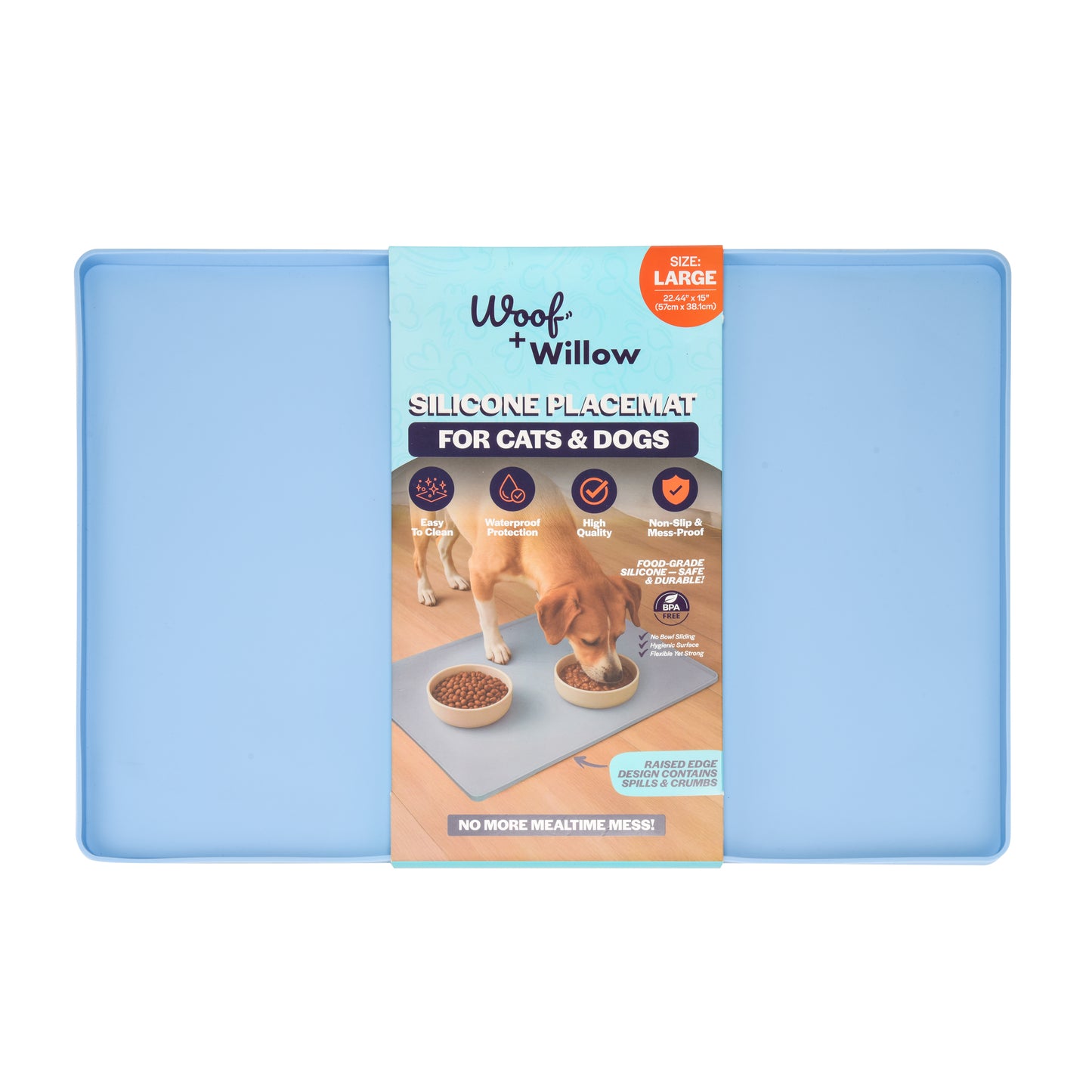 Heavy Duty Rectangle Silicone Pet Mat - LARGE - 23" x 15"